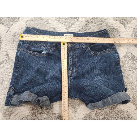 St Johns Bay Shorts Womens 14 Blue Dark Wash Cuffed Cotton Blend - Picture 5 of 7